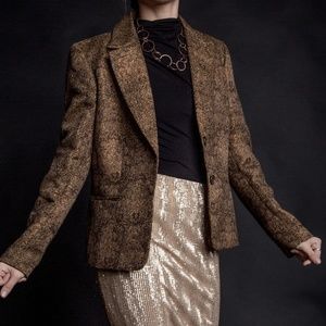 Rafaella Brocade Jacket w Metallic Golden Threads